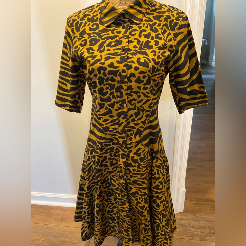 Proenza white label tiger print short sleeve dress in size small NWT.